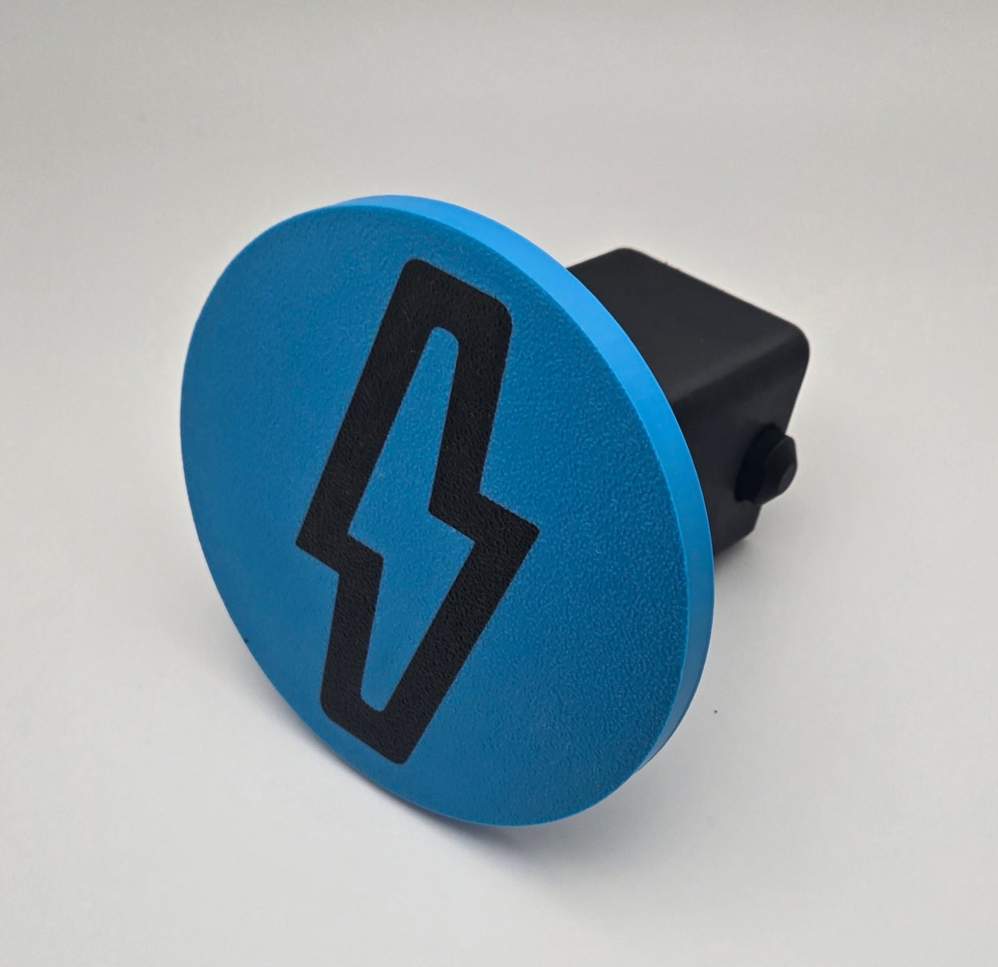 custom lightning blue tow hitch cover for Ford F-150 Lightning, fits standard 2-inch receiver