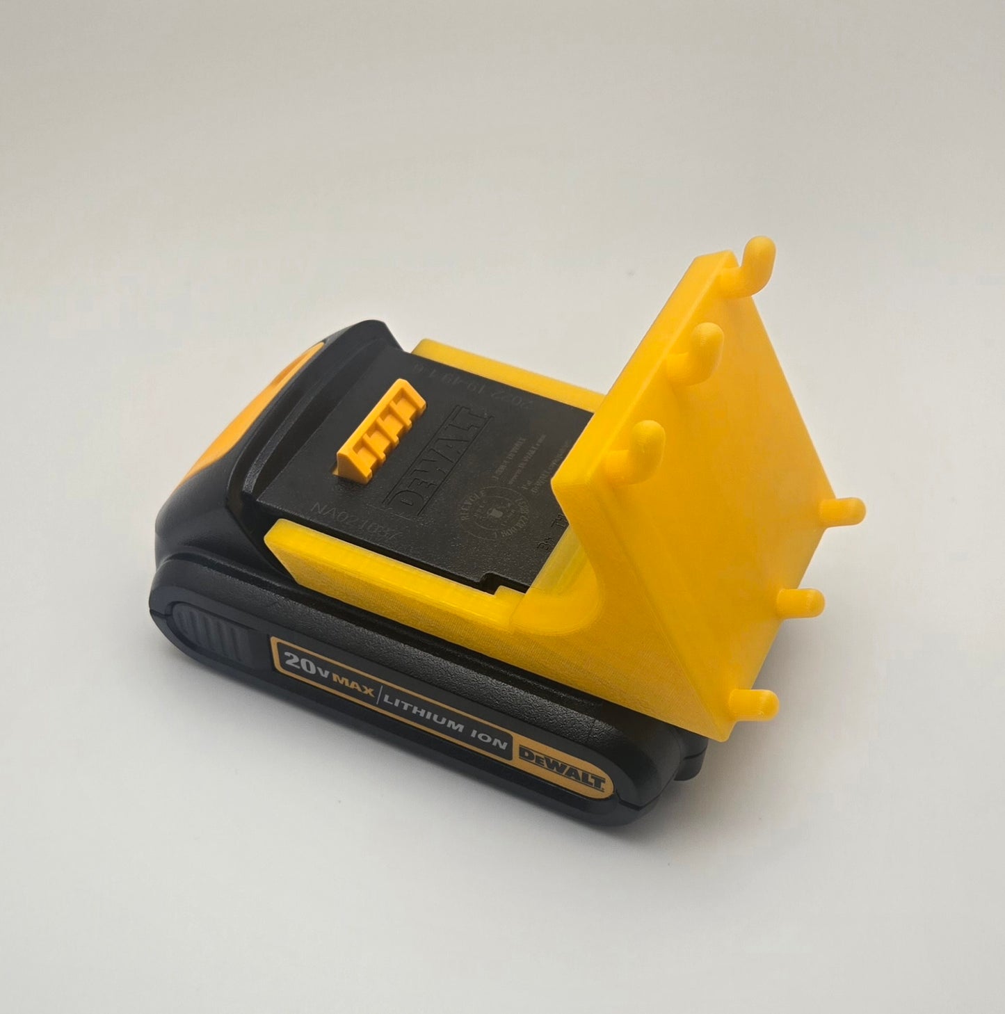 DeWalt Power Tool Battery Holder for 1" Pegboard Color Matched