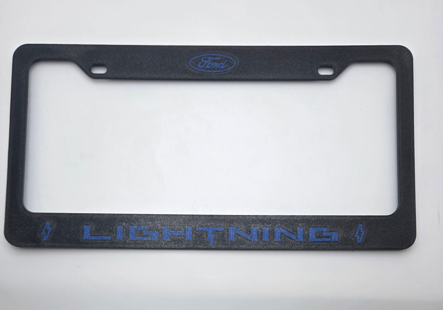 Ford F-150 Lightning license plate frame in blue
