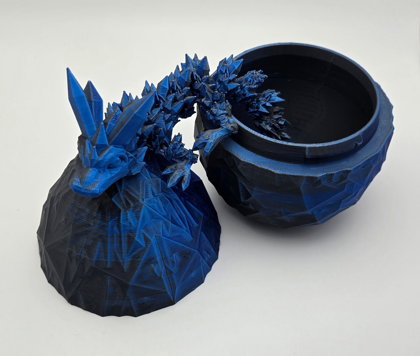 Crystal articulated flexi dragon toy with matching egg – 3D printed fantasy collectible