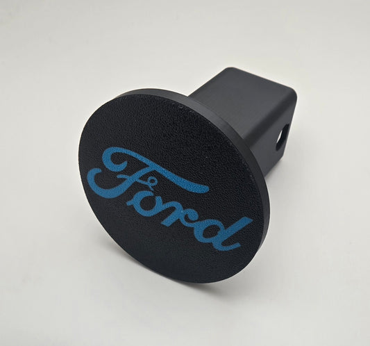 custom Ford tow hitch cover with text logo – fits standard 2 inch receiver