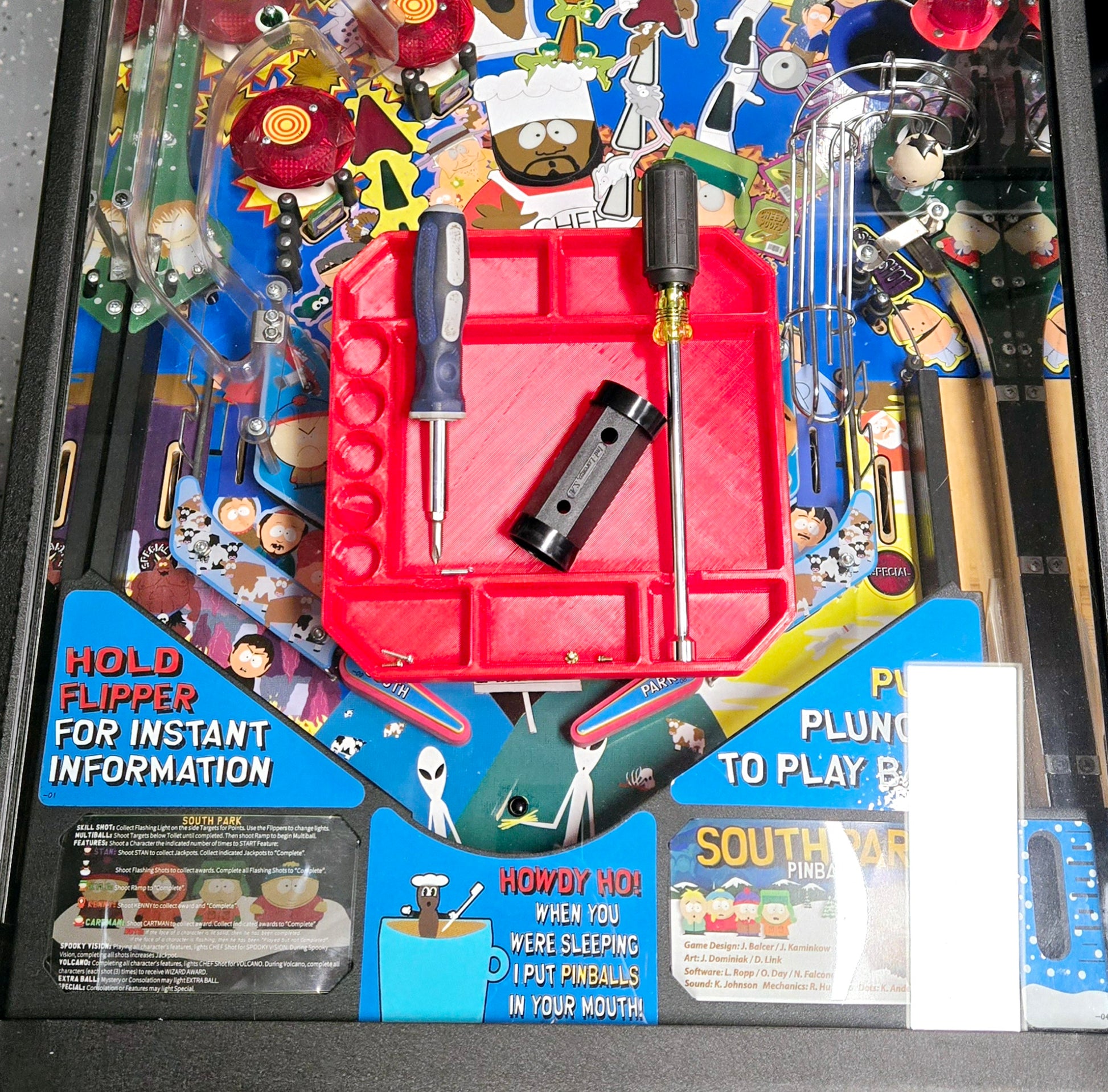 Flexible TPU pinball parts tray for screws, rubbers, and springs