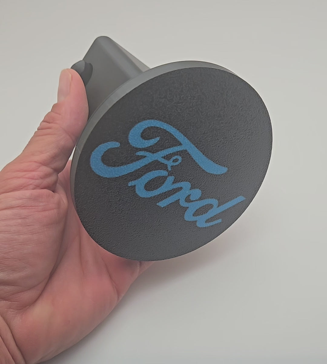 custom Ford tow hitch cover with text logo – fits standard 2 inch receiver