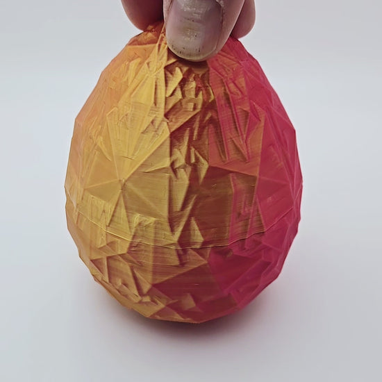 Crystal articulated flexi dragon toy with matching egg – 3D printed fantasy collectible