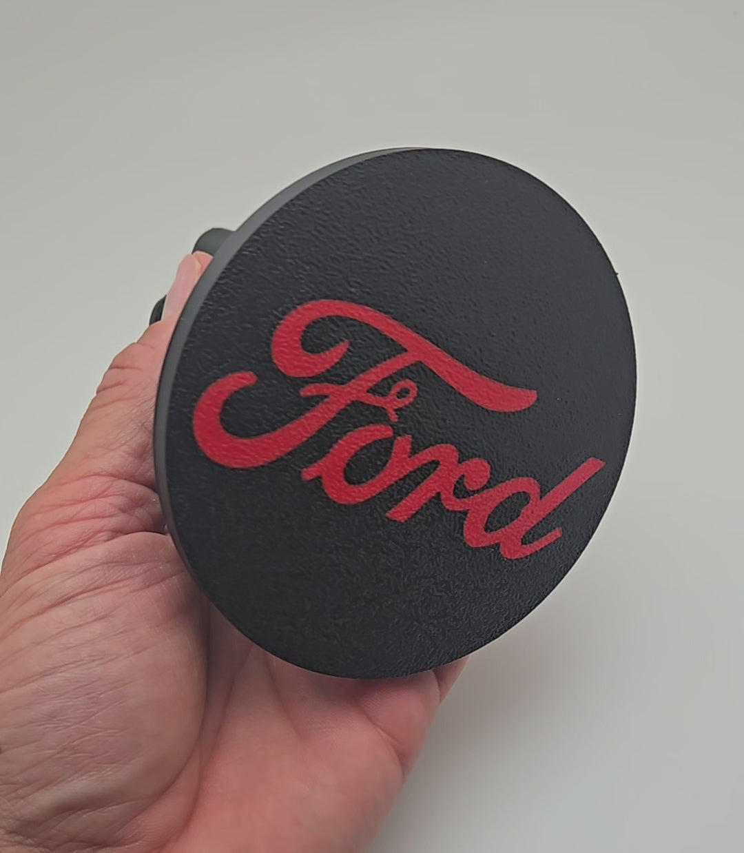 custom Ford tow hitch cover with text logo – fits standard 2 inch receiver