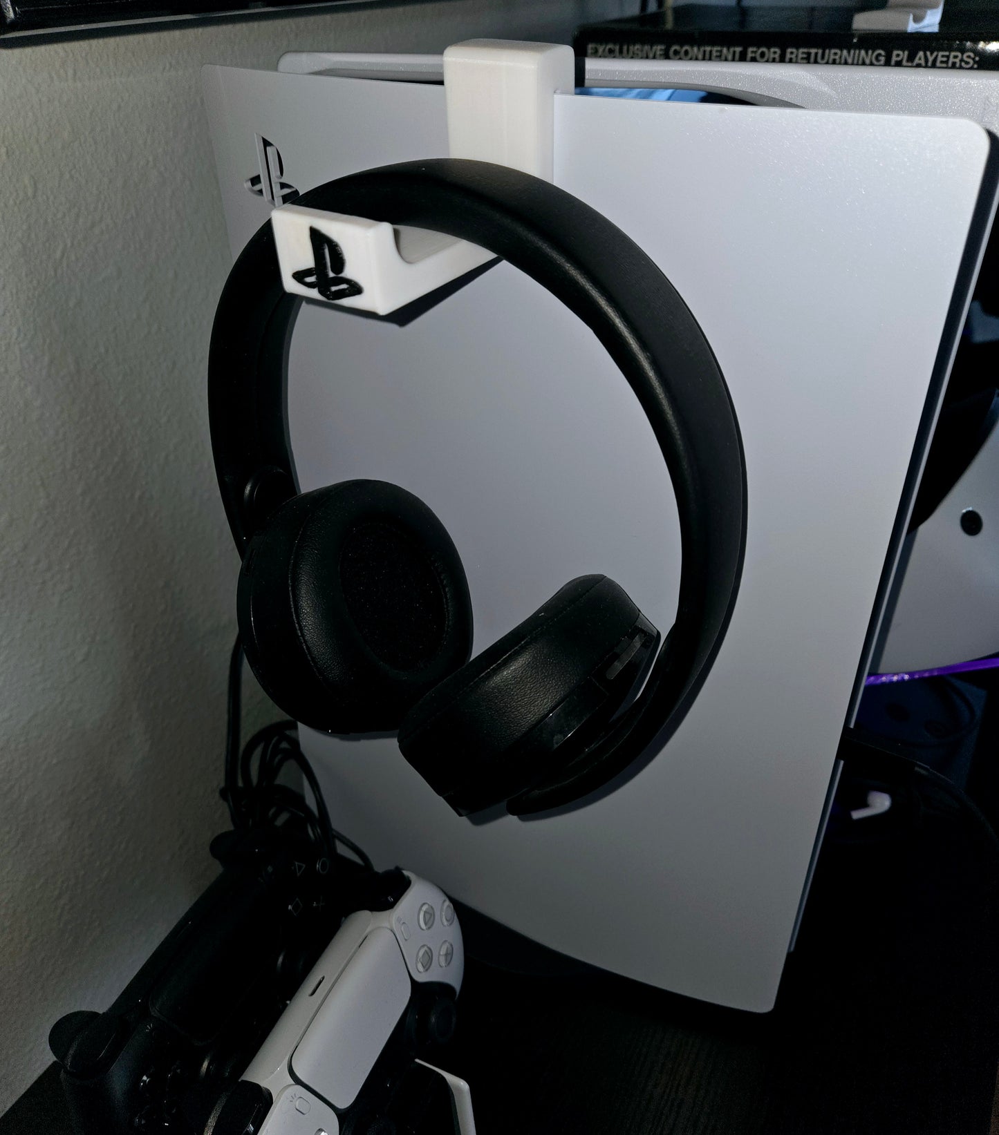 Custom PlayStation 5 headset hook holder – wall mount for PS5 gaming headset