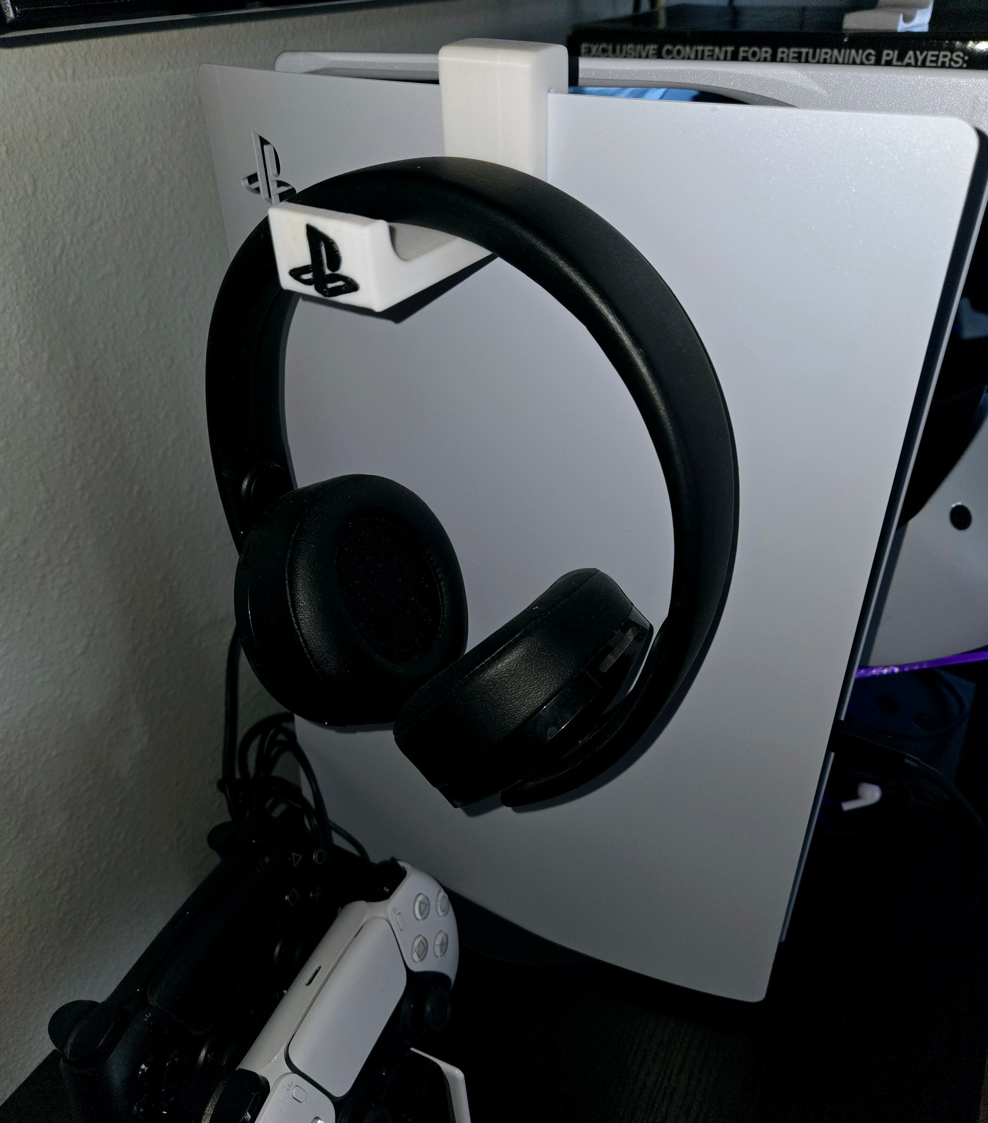 Custom PlayStation 5 headset hook holder – wall mount for PS5 gaming headset