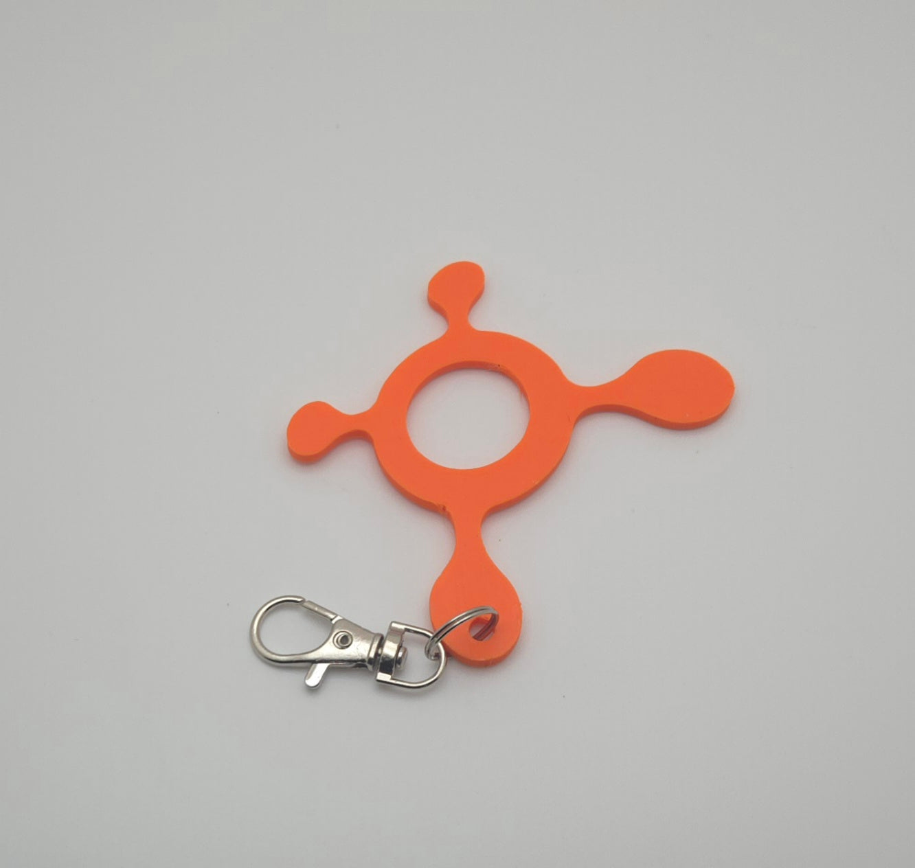 Orange Splat Fitness Keychain – Gym Bag Charm / Key Ring