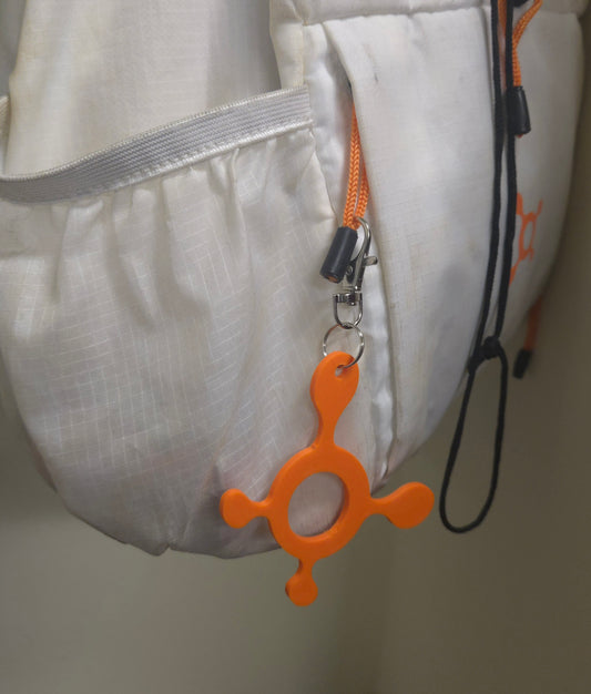 Orange Splat Fitness Keychain – Gym Bag Charm / Key Ring