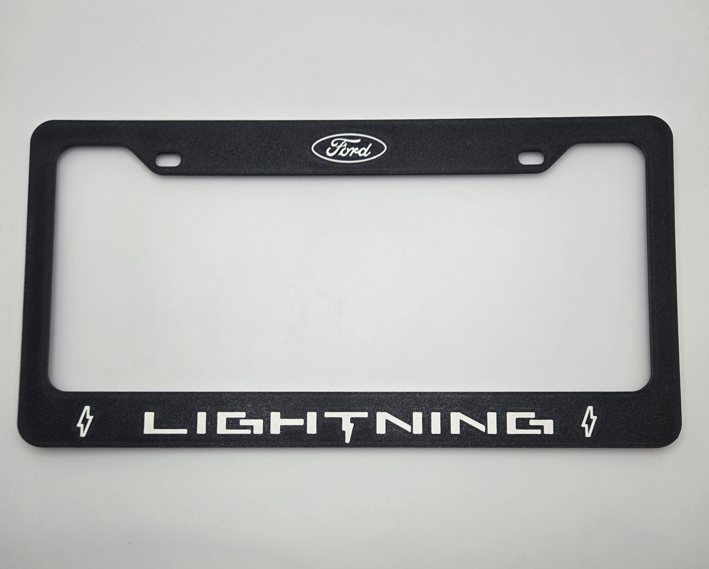 Ford F-150 Lightning license plate frame in white